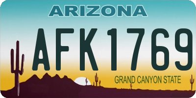 AZ license plate AFK1769