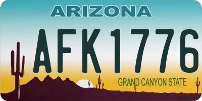 AZ license plate AFK1776