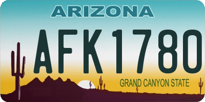 AZ license plate AFK1780