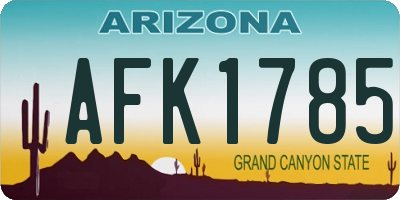 AZ license plate AFK1785