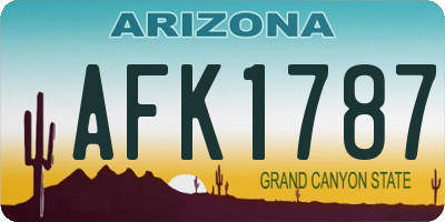 AZ license plate AFK1787