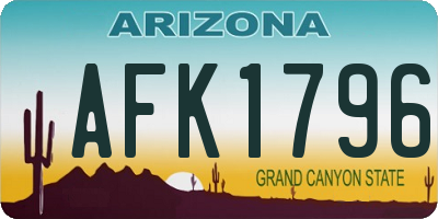 AZ license plate AFK1796