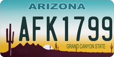 AZ license plate AFK1799