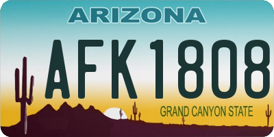 AZ license plate AFK1808