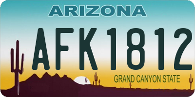 AZ license plate AFK1812