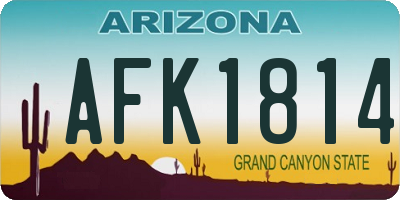 AZ license plate AFK1814
