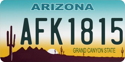 AZ license plate AFK1815