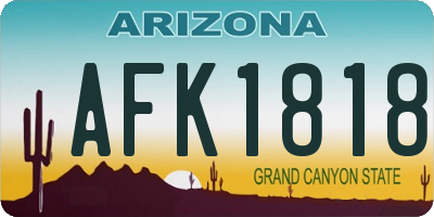 AZ license plate AFK1818