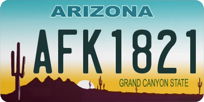 AZ license plate AFK1821