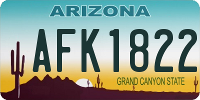 AZ license plate AFK1822
