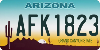 AZ license plate AFK1823
