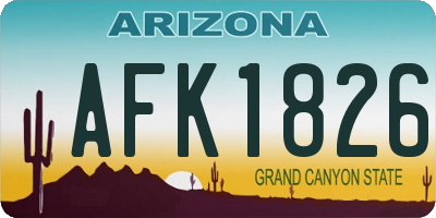 AZ license plate AFK1826