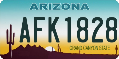 AZ license plate AFK1828