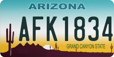 AZ license plate AFK1834