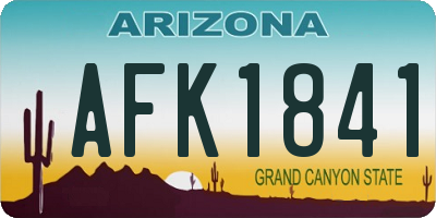 AZ license plate AFK1841