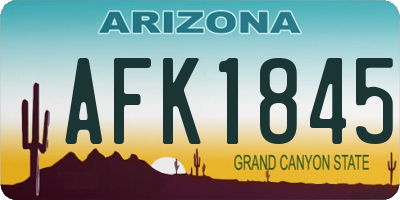 AZ license plate AFK1845