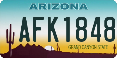 AZ license plate AFK1848