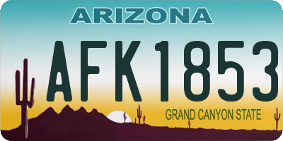 AZ license plate AFK1853