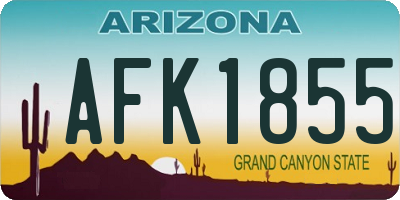 AZ license plate AFK1855