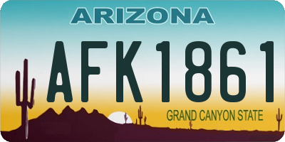 AZ license plate AFK1861