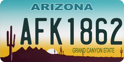 AZ license plate AFK1862