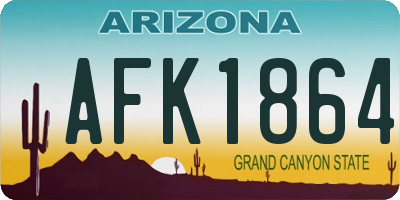 AZ license plate AFK1864