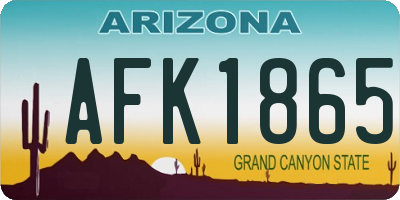 AZ license plate AFK1865