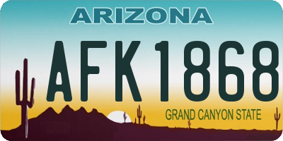 AZ license plate AFK1868