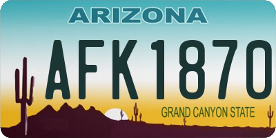 AZ license plate AFK1870