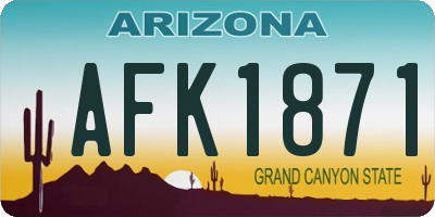 AZ license plate AFK1871
