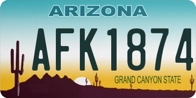 AZ license plate AFK1874