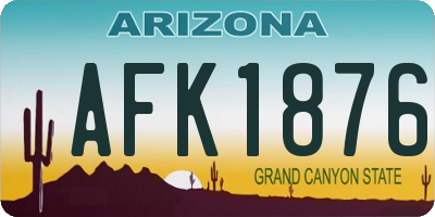 AZ license plate AFK1876