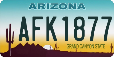 AZ license plate AFK1877