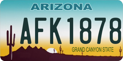 AZ license plate AFK1878