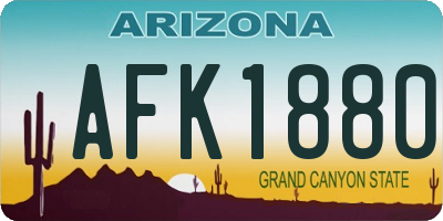 AZ license plate AFK1880