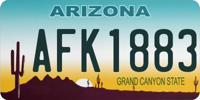 AZ license plate AFK1883