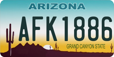 AZ license plate AFK1886