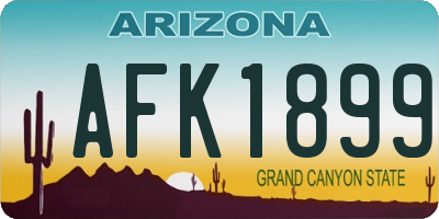 AZ license plate AFK1899