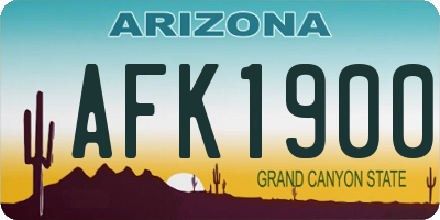 AZ license plate AFK1900