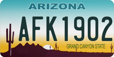 AZ license plate AFK1902