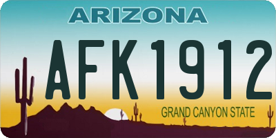 AZ license plate AFK1912