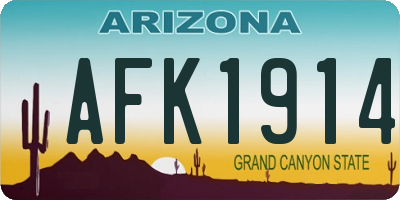AZ license plate AFK1914
