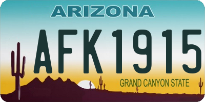 AZ license plate AFK1915