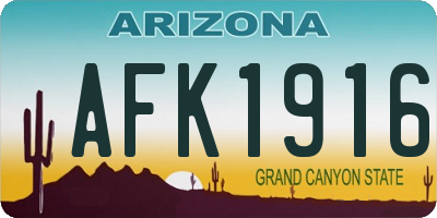 AZ license plate AFK1916