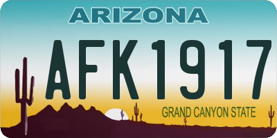 AZ license plate AFK1917