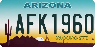 AZ license plate AFK1960