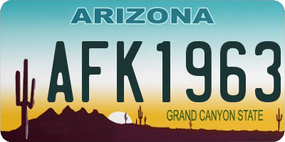 AZ license plate AFK1963