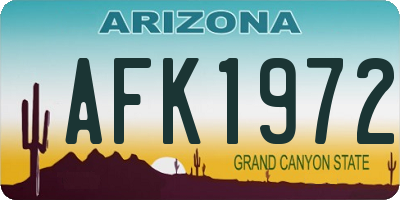 AZ license plate AFK1972