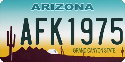 AZ license plate AFK1975