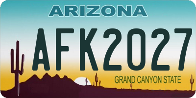 AZ license plate AFK2027